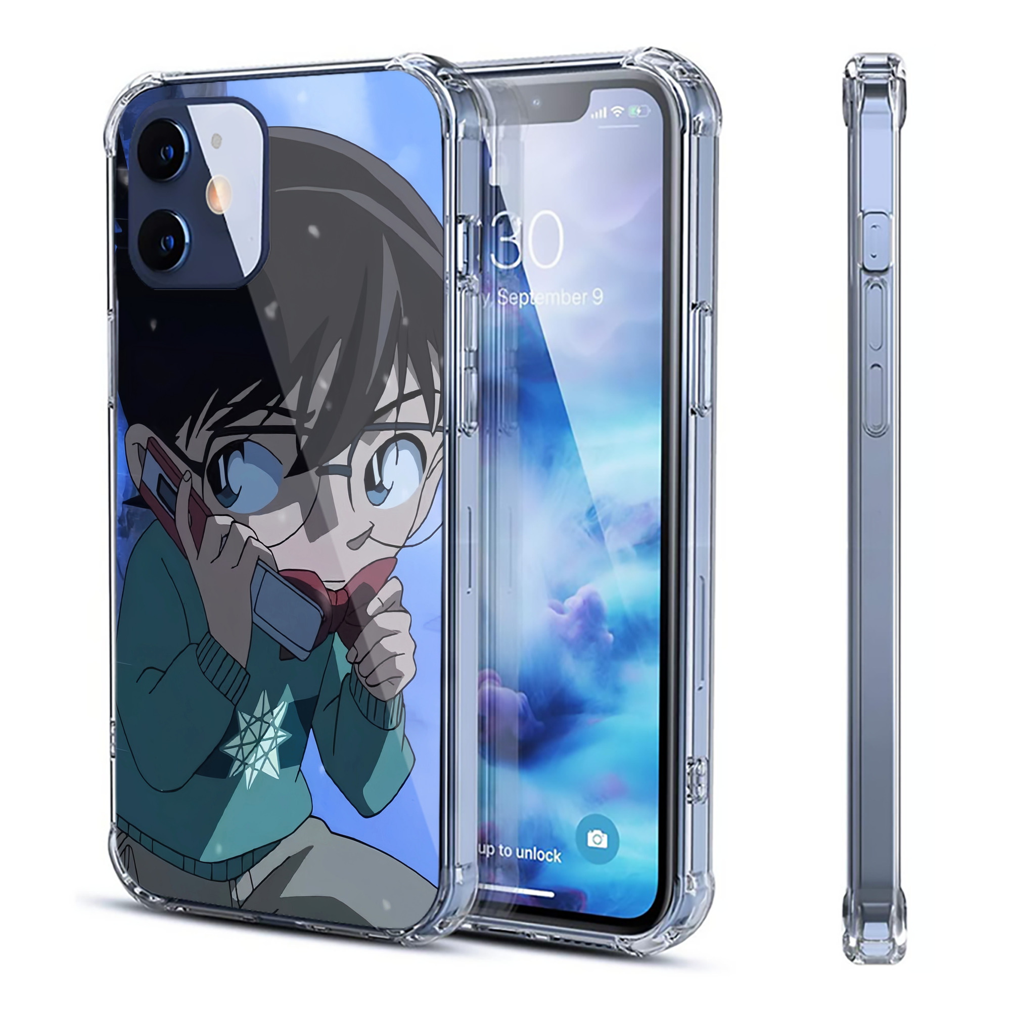 （画像用） 名探偵コナン Detective Conan 【iPhone 12シリーズ対応】透明スマホケース（クリアソフトケース）